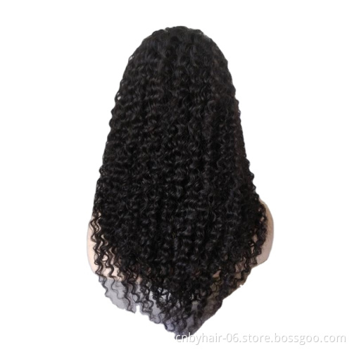 Drop Shipping 250 Density Natural Color 18 inch Kinky Honey Blond Water Wave Cheap Black Women Curly Headband Wig Human Hair